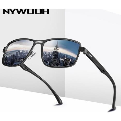 NYWOOH Classic Square Sunglasses Men Polarized Sun Glasses Retro TR90 Frame Driving Shades Goggles UV400