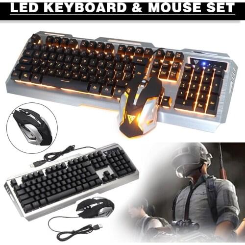 LED Backlight Gaming Keyboard & Mouse Sets USB Mechanical Wired Ergonomic Keypad Mice Combos For PC Laptop