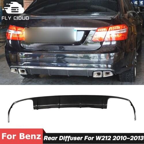 V Style Real Carbon Fiber Material Rear Bumper Lip Spoiler Diffuser For Mercedes Benz W212 E63 AMG Car Modification 2010-2013