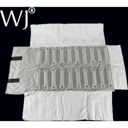 Gray-Black Velvet Jewelry Display Rolls Travel Portable Organizer Multi Fuctional Bag Foldable For Ring Necklace Chain Storage