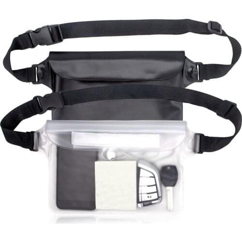 Waterproof Pouch Bag Case With Adjustable Waist Strap For Beach Swim Boating Kayaking Hiking Protect Phone Camera Cash Passport