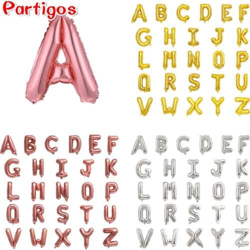 16''Rose Gold Letter Foil Balloon Happy Birthday Party Decorations Ballon Wedding Alphabet Air Globos Kids Birthday Party Ballon