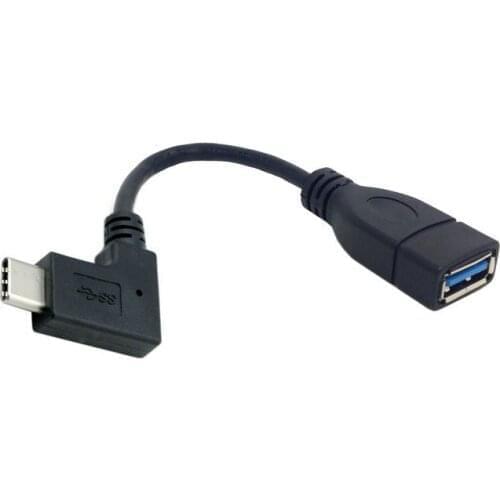 Zihan 90 Degree Right Angled USB-C USB 3.1 Type C Male to A Female OTG Data Cable for Laptop Tablet Mobile Phone