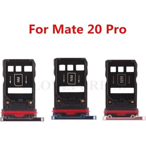 10pcs/lot Nano SIM Card Tray Holder Adapters +SD Card Holder for Huawei Mate 20 Pro Mate20 Pro