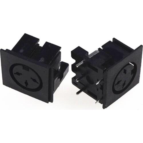 100 Pcs 3 Pin DIN Female Socket Solder PCB Panel Mount Right Angle 90 Degree Circular Receptacle Jack Chassis Push-Pull Power