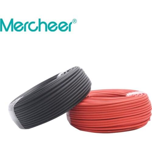 16/14/12/10/8/6/4 AWG Solar Cable Wire Red & Black Tinned Copper Double Sheathed Wire for Solar Photovoltaic System TUV Approval