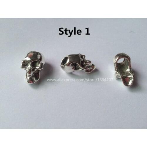 5Pcs-10pcs skull Tibetan silver hair braid dread dreadlock beard beads rings tube for men women Hair Accessories