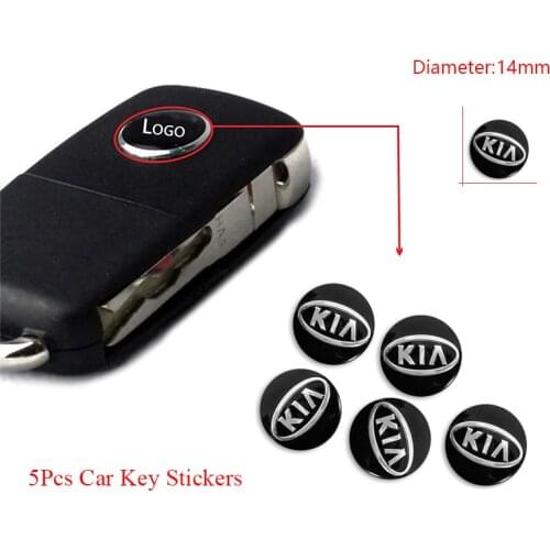 5Pcs Aluminum Car Key Stickers Auto Emblem Decal Accessories For KIA Ceed Sportage Sorento Optima Rio Picanto Stinger Cerato