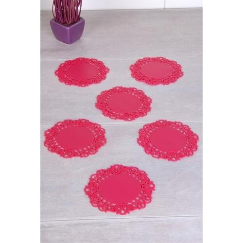 6 pcs Lace Silicone Coaster Quality Coaster Lace Decorated Colorful Coaster 6 pcs Campaign