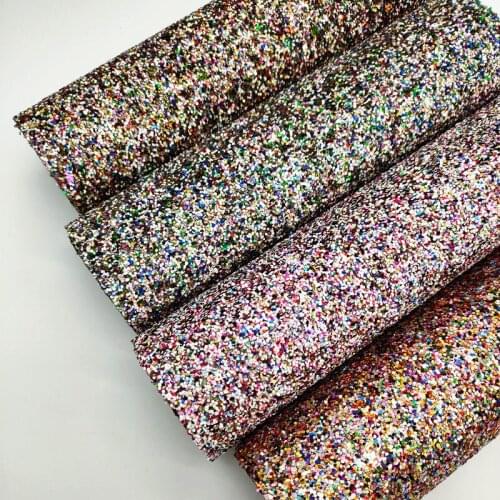 A4 size 20*33cm Glitter Leather Sheets Chunky solid Glitter Faux Leather hair bow DIY material 1268