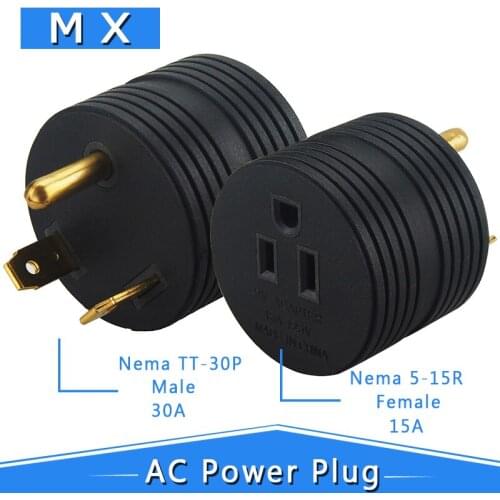 TT-30P to 5-15R AC adapter] Nema TT-30P to 5-15R 30Amp to 15Amp RV, TT-30P 30A to 5-15R 15A RV plug adapter