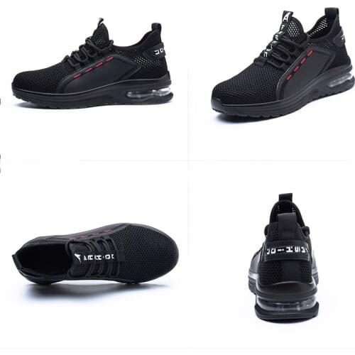 Hollow Breathable Men Work Safety shoes Anti-smashing Steel Toe Cap Working Boots Construction Indestructible Shoes