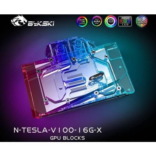 Bykski PC water cooling Radiator GPU cooler video Graphics Card Water Block for NVIDIA TESLA V100 16GB FHHL N-TESLA-V100-16G-X
