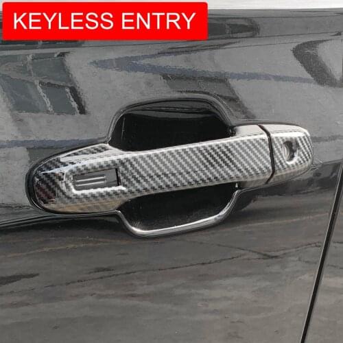 Carbon Fiber Door Handle Cover For Subaru Forester 2019 2020 w/ Keyless Entry