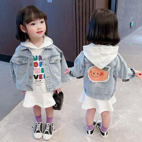 Girls Babys Kids Coat Jacket Outwear 2021 Cute Jean Autumn Thicken Warm Overcoat Top Sport Cardigan Childrens Clothing
