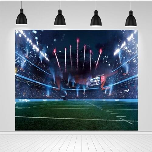 Scopiso Football Field Grassland Stadium Fireworks Baby Birthday Photography Backgrounds For Boy Newborn Backdrops Photophone
