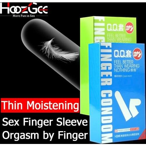 HoozGee G-Spot Orgasm Finger Sleeve Condom Female Masturbation Latex Condoms Erotic Sex Toys For Women Adult Product