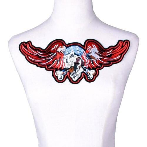 Embroidery Punk Skull Patch Embroidery Clothes Iron On Patches For Clothes Iron-On Sew-On Popular