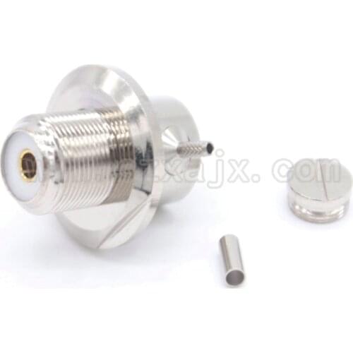 JX UHF SO239 female bulkhead crimp RF Coxial connector SO239 UHF female right angle Crimp for RG316 RG174 LMR100 coaxial cable