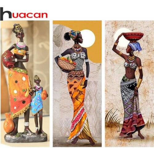 Huacan 5D Diamond Painting New Arrivals African Woman Diamond Mosaic Embroidery Kit Portrait Paintings For Interior Home Decor