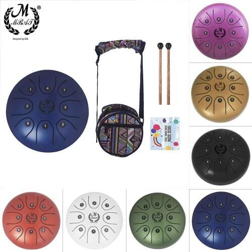 M MBAT 5.5 Inch Steel Tongue Drum 8 Tone Hand Pan Tank Drum Mini Ethereal Drums Percussion Instrument Meditation Beginner Gift