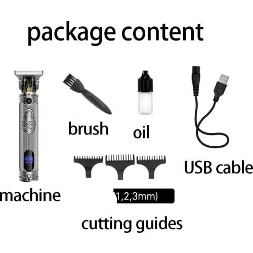 Kemei KM-700H Barber Precise Zero Gapped Hair Trimmer LCD display T Outliner Cordless Finish Machine with Human Head Patter