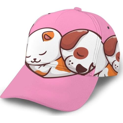 Cute Cat And Dog Sleeping Outdoor Sport Caps Baseball Hat Men Women Visor Cap Baseball Cap Street Hip Hop Caps