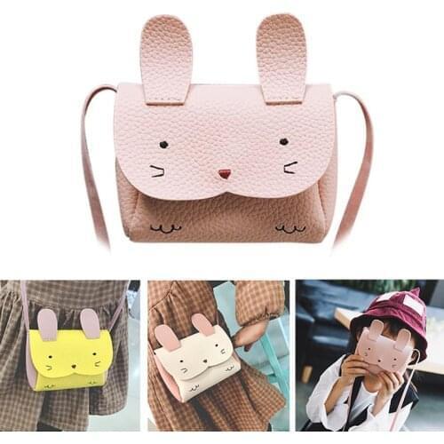 Cute Rabbit Kids Girl Crossbody Mini Shoulder Bag PU Leather Cross Bag Shoulder Bag Childrens Coin Purse Small Wallet For Women
