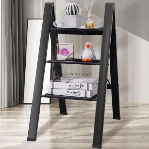Ladder Household Indoor Multi-function Light Aluminum Alloy Small Step Stool Shelf Thickened Folding Herringbone Ladder