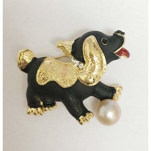 Top fashion cardigan clip ,100% nature freshwater pearl brooch -very fashion high quality AAA pearl, DOG brooch