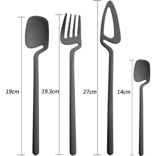 4Pcs/Set Black Gold Cutlery Set 18/10 Stainless Steel Dinnerware Silverware Flatware Set Dinner Knife Fork Spoon Dropshipping