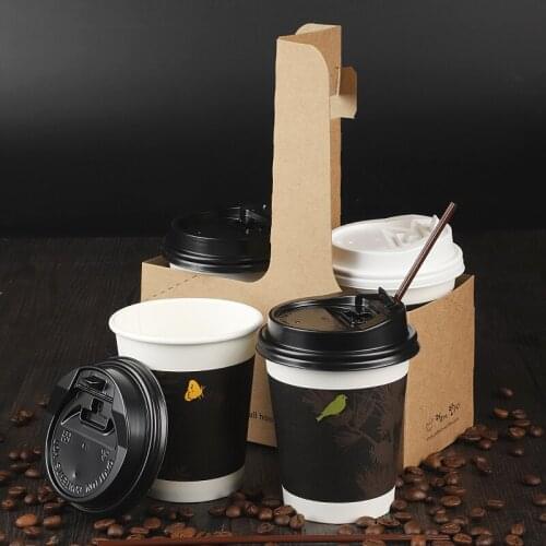 50pcs 8oz/14oz disposable coffee cup Christmas wedding birthday party favors 250ml 400ml milk tea hot drink paper cups with lids