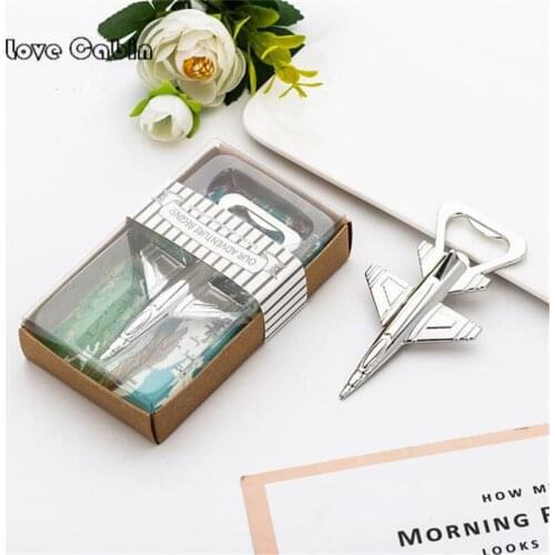 Silver Antique Plane Beer Bottle Opener "Let the Adventure Begin" Airplane Bottle Opener Wedding Gift Party Favor