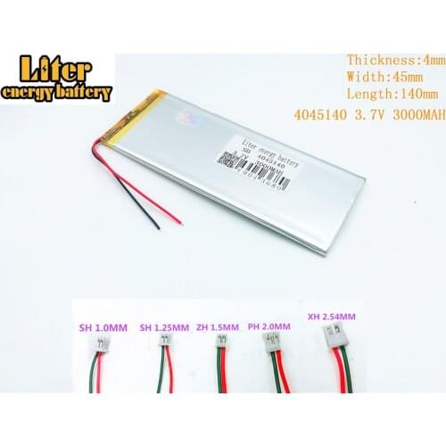4045140 3000mah 3.7V tablet MID panel lithium polymer battery FOR 3000mah 3.7V 4045140 PLUG polymer rechargeable battery