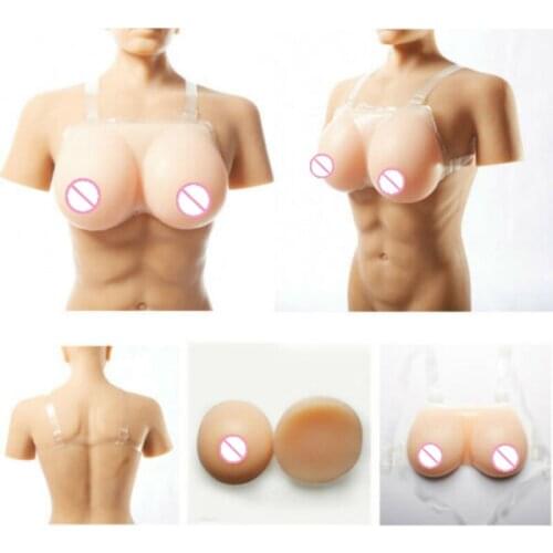 Fake Breast Enhancer Silicone CrossDresser Bra Breast Form Fake Breast Costume Fox Gathered Bra