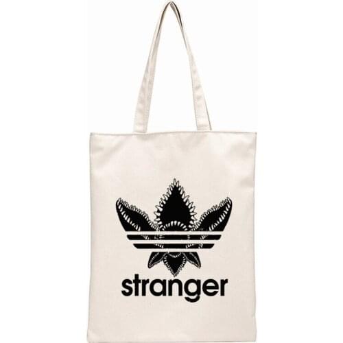 Stranger Things 3 Printing Harajuku Casual Female Shoulder Canvas Bag ins Large Capacity Tote Bag Reusable Ladies Shopping Bags