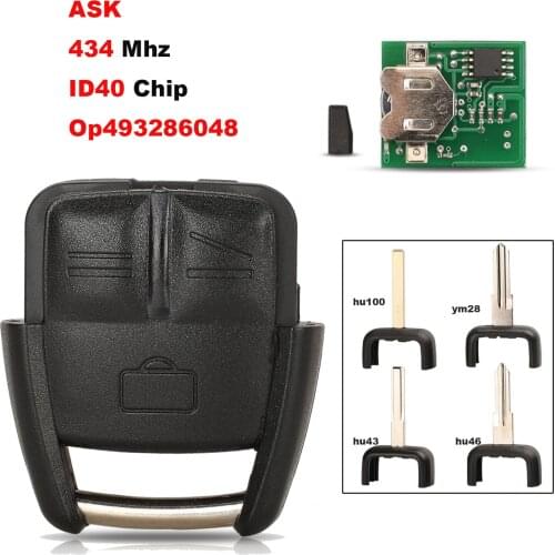 Jingyuqin ASK 434mhz ID40 3 Buttons Alarm Remote Control key Fob Cover Case For Opel Omega Vectra B 2000 2003