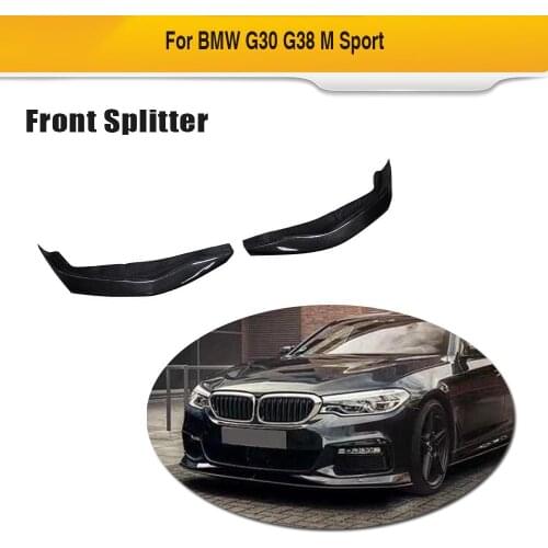 Car Front Bumper Splitters Lip For BMW 5 Series G30 G31 M Sport 2017 - 2020 Carbon Fiber Spoiler