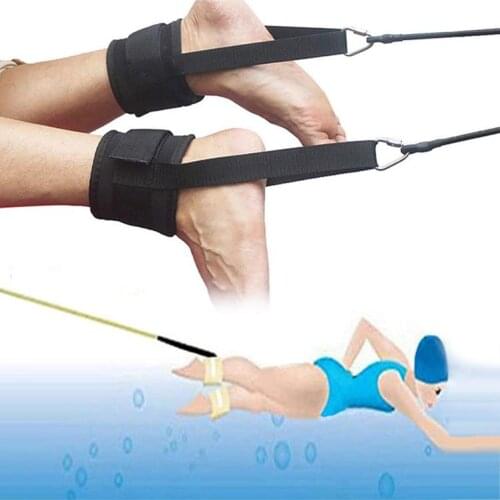 Swim Ankle Strap Stationary Swim Training Leash With Tether And Elastic Rope And Storage Bag For Swimming Resistance Training