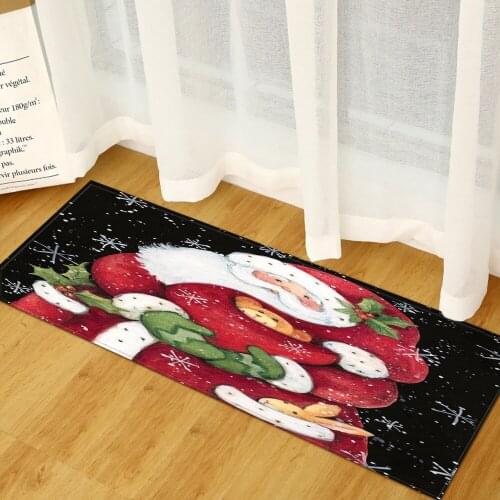 Merry Christmas Entrance Doormats Xmas Home Decoration Carpets Anti-Slip Kitchen Bathroom Floor Mat New Year Child Bedroom Rugs