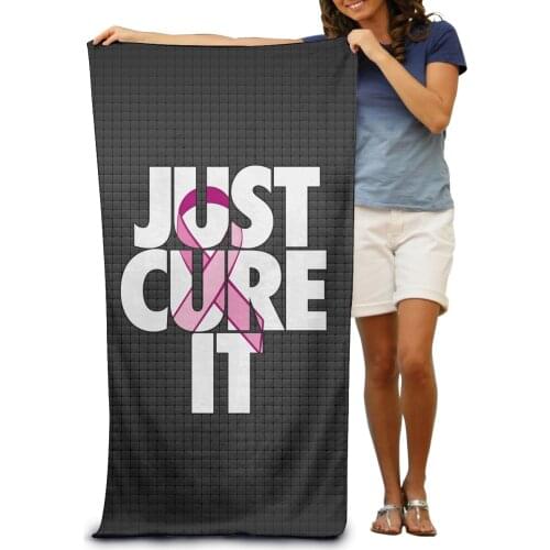 Pink Ribbon Just Cure It Microfiber Quick Dry Travel Bath Beach Camping Gym Yoga Swimming Fabric Adult Towels Fitness