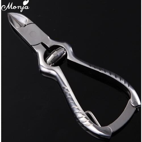 Monja Nail Art Stainless Steel Twill Handle Cuticle Nipper Cutter Dead Skin Remove Claening Nipper Scissor Plier Manicure Tool