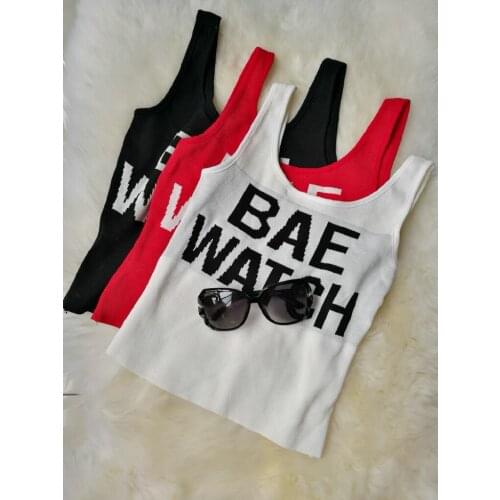 Sexy Women Camisoles Off Shoulder Strap Knitted Letter Elastic Slim Tank Tops Summer Casual Vest