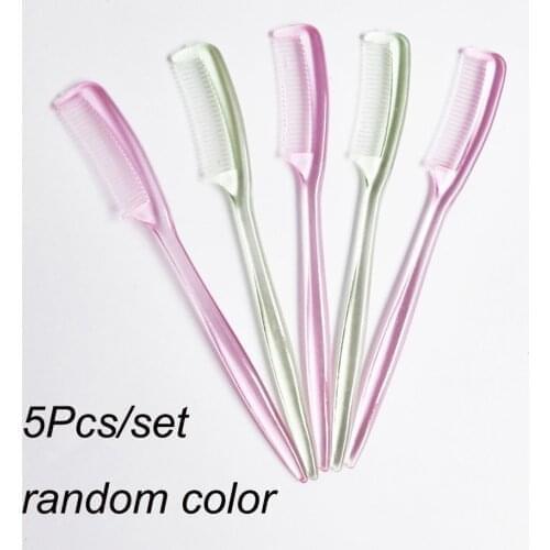 5pcs Eyebrow Brush Eyelash Comb Stay Sea Comb Eyebrow Comb Plastic Small Comb Beauty Tools Random Color