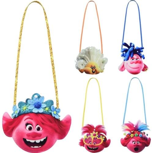 Trolls 2 poppy branch barb biggie Cute cartoon print bag for kids Girls Birthday Gifts Mini Shoulder Bag