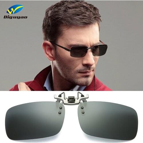 Mens Polarized Aluminium Clip On Sunglasses Women Square Fishing driving Flip Up Lens Male clip on glasses uv400 high quality