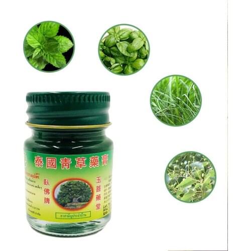 Thai Green Herbal Cream Reclining Buddha Brand Jade Buddha Hall Mosquito Repellent Green Grass Cream Green Cooling Oil
