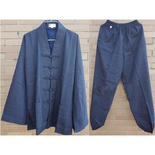 Dark blue Winter thick warm wudang Taoist uniforms Taoism kung fu martial arts tai chi suits clothing