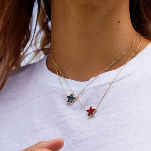 VG 6YM 2021 New Fashion Punk Style Colorful Star Pendant Necklace Simple Design Necklace for Women Party Jewelry Wholesale