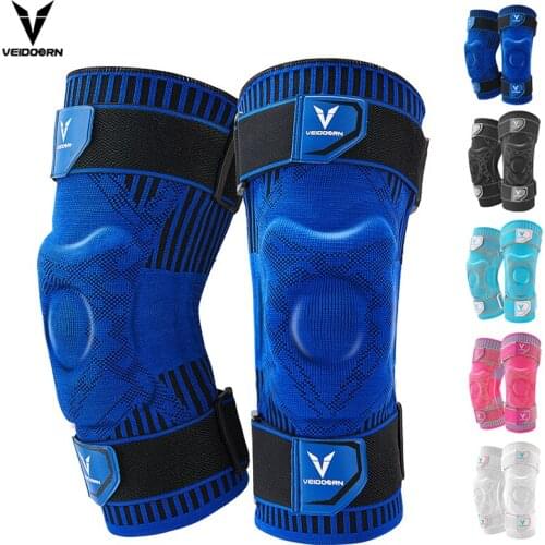 1PC Compression Basketball Knee Pads with Long Straps Knee Support Brace Sleeve Kneepad Men Pressurized Elastic Volleyball Brace